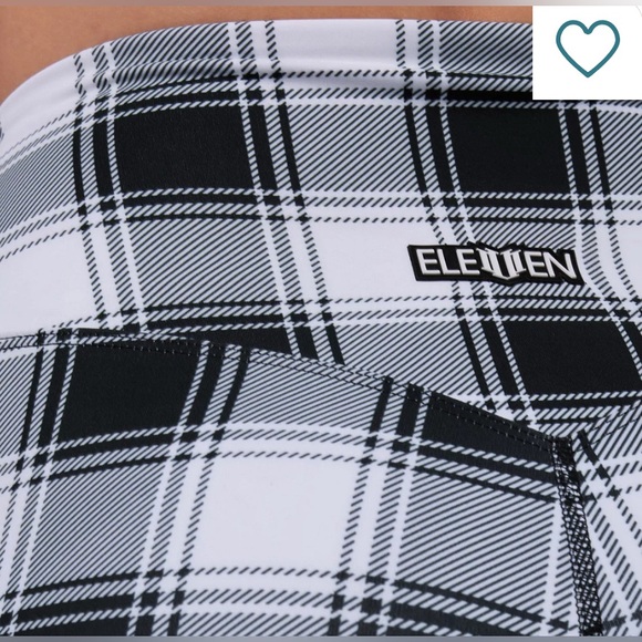 EleVen - Venus Williams One More Time Black & White Plaid Biker Shorts Large NWT - Picture 5 of 9